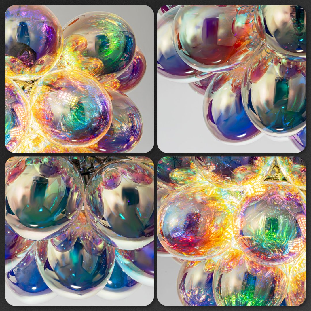 Bubble Glass Chandelier for Kitchen Island - Functional Art