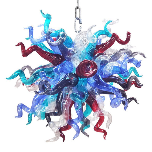 Minimalist Blown Glass Chandelier – Clean & Contemporary
