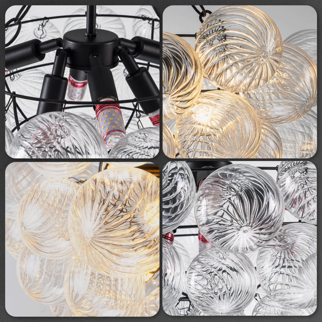 Large Bubble Glass Chandelier for High Ceiling Foyer