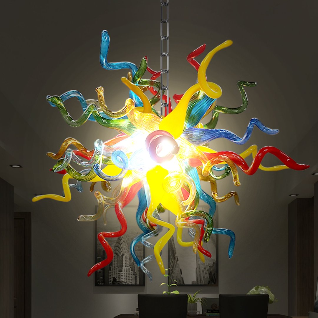 Small Blown Glass Chandelier – Perfect for Bedrooms