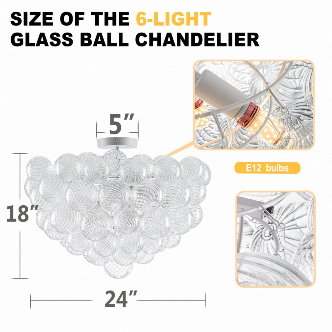 Luxury Bubble Glass Chandelier for Penthouse Suite