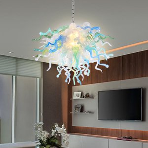 Vintage Blown Glass Chandelier – Classic Timeless Design