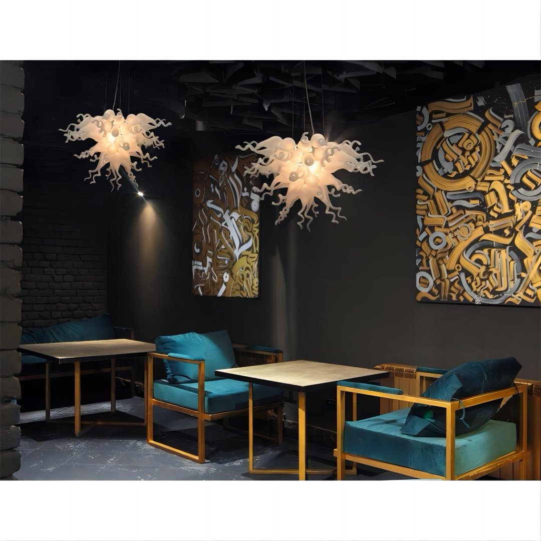 Handmade Blown Glass Chandelier - Artisan Crafted Lighting