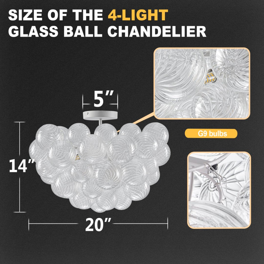 Luxury Bubble Glass Chandelier for Penthouse Suite