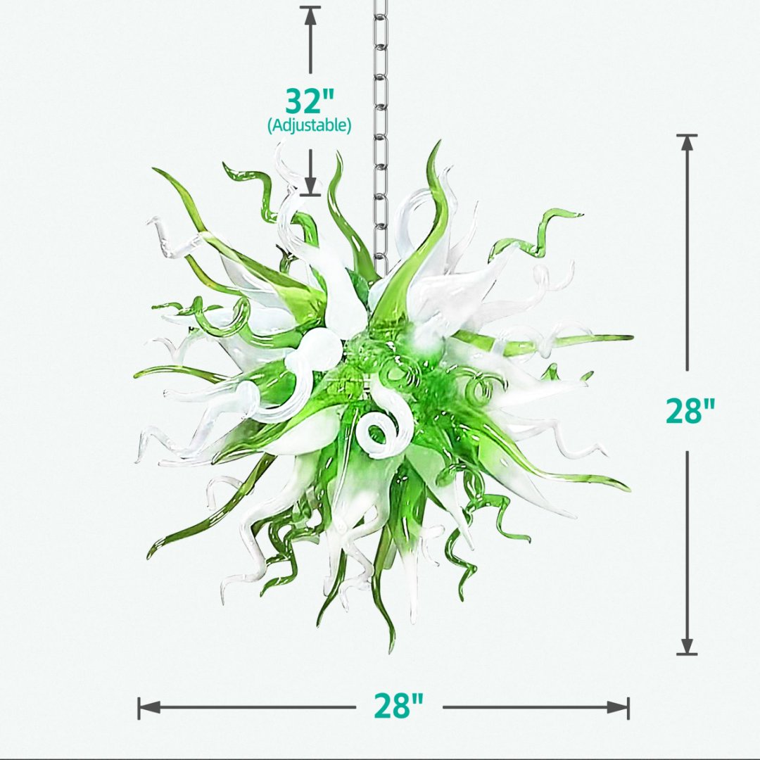 Flush Mount Blown Glass Chandelier – Low Ceiling Friendly