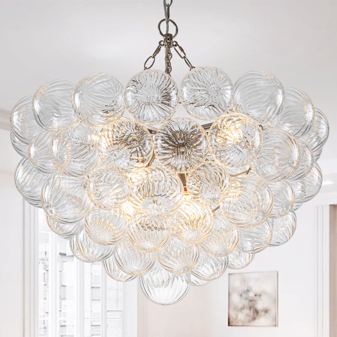 Minimalist Bubble Glass Chandelier for Scandinavian Home