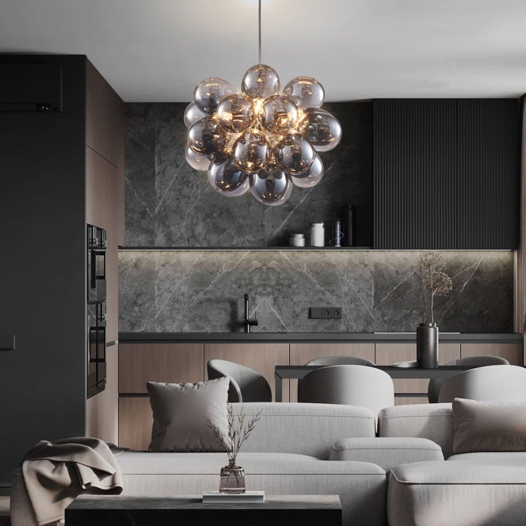 Bubble Glass Chandelier for Living Room - Modern Focal Point