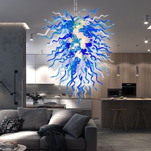 Blown Glass Chandelier – Elegant Ceiling Light Fixture